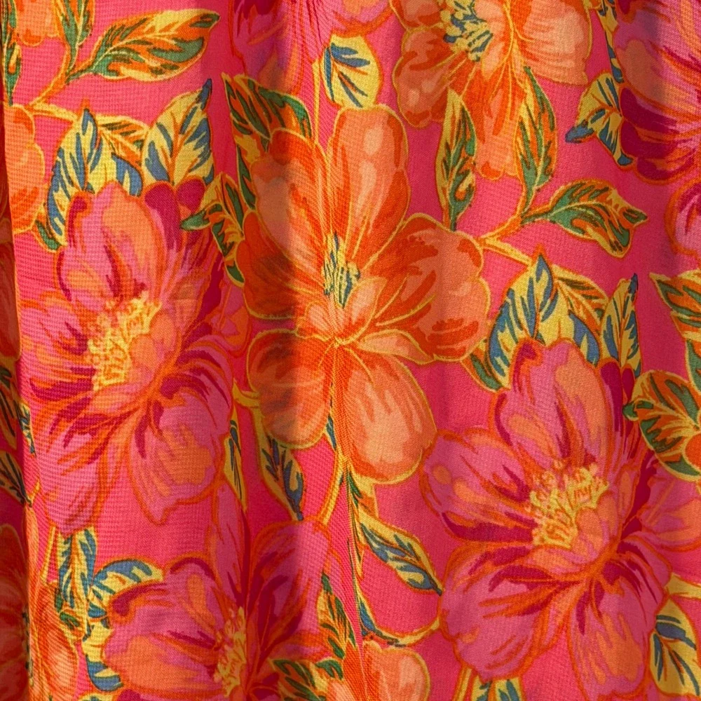 Beach Riot Melanie Sarong Miami Peony Pink‎ Orange Floral Swim Cover Up O/S NEW